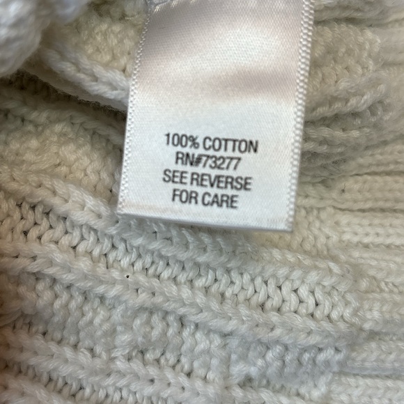 Croft&Barrow Cable Knit Turtleneck Sweater - White Medium - Picture 6 of 6